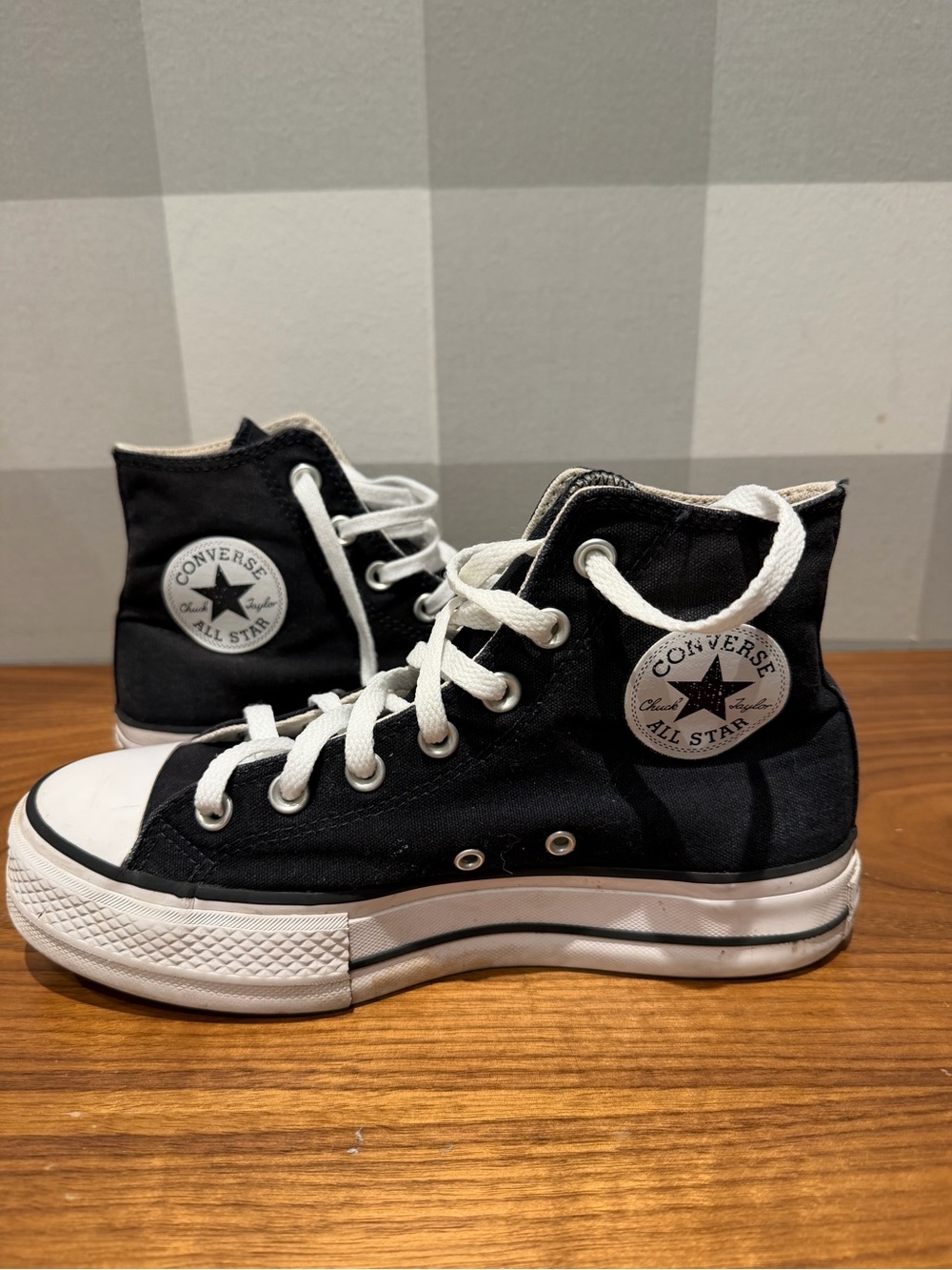 Converse Black and White High Top Sneakers